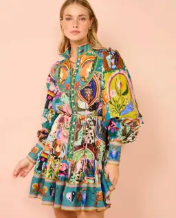 Alemais Evergreen Mini Dress Print Size 8 for rent on The Volte - image 1