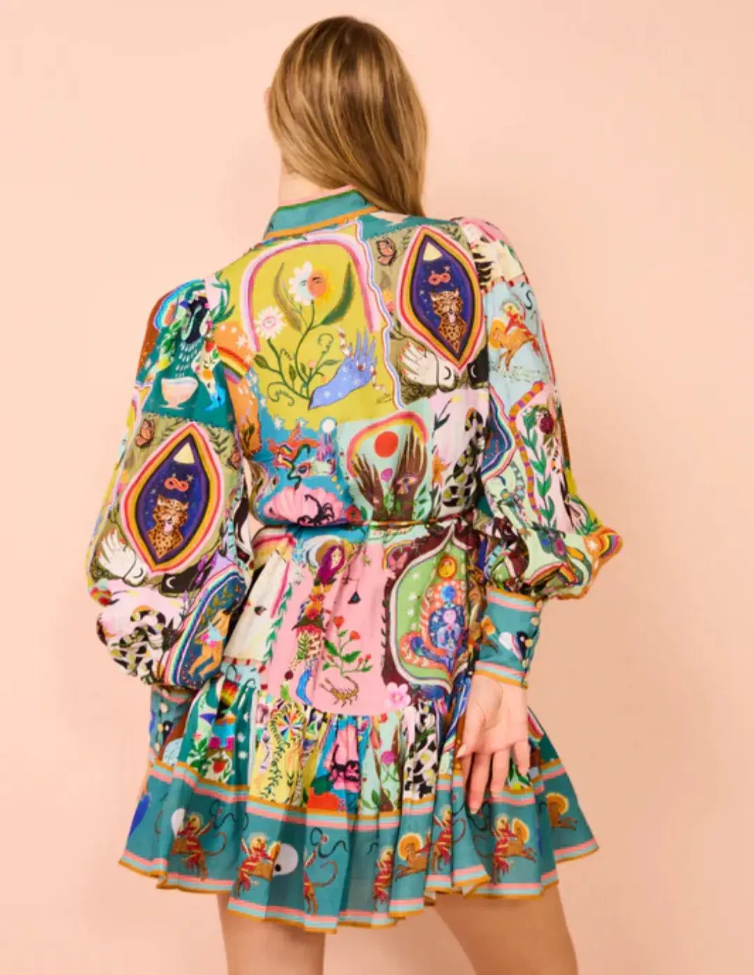 Alemais Evergreen Mini Dress Print Size 8 for rent on The Volte - main image