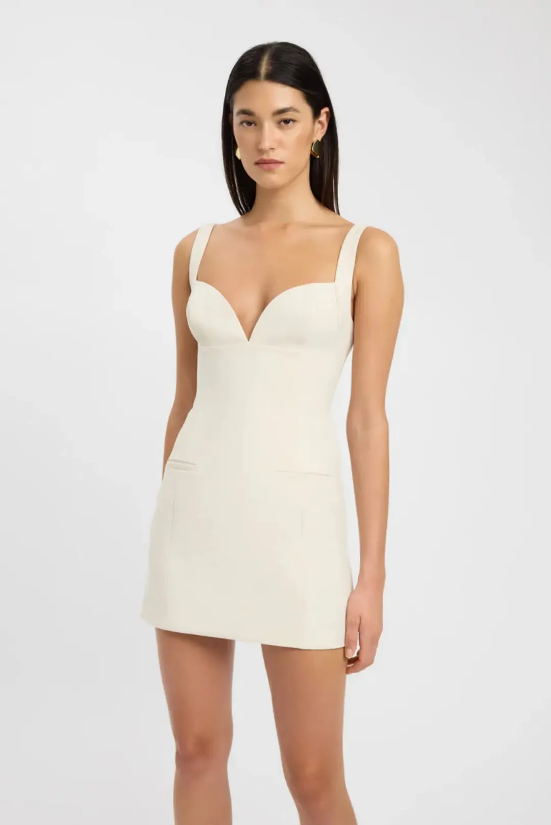 Kookai Alto Bustier Mini Dress in Almond Milk Size 8 for rent on The Volte - main image