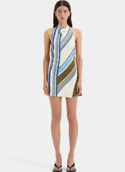 SIR The Label Thistle Halter Mini Dress Multi Size AU 8