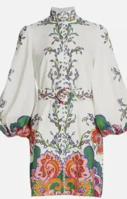 Zimmermann The Lovestruck Buttoned Tunic Mini Print Size 12