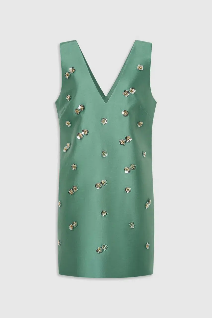 Oroton Embellished Shift Mint Leaf Dress Mini Size AU 12 for rent on The Volte - main image