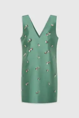 Oroton Embellished Shift Mint Leaf Dress Mini Size AU 12 for rent on The Volte - image 4
