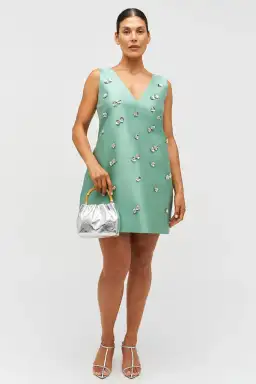 Oroton Embellished Shift Mint Leaf Dress Mini Size AU 12 for rent on The Volte - image 1