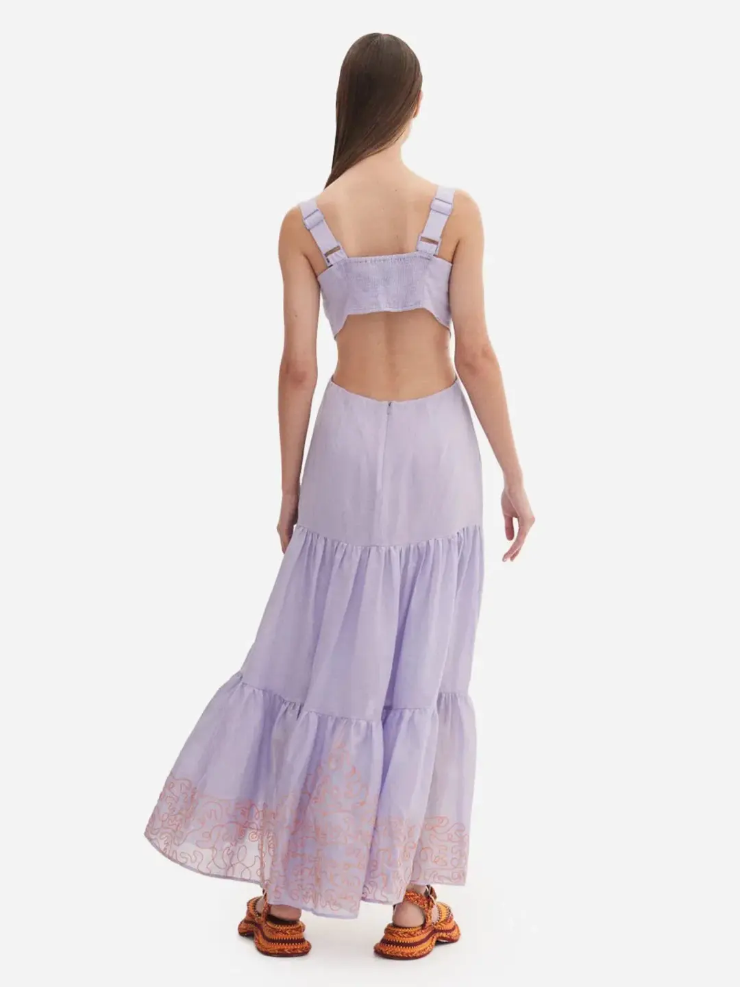 Alemais Maggie Cutout Midi Dress Purple Size 8 for rent on The Volte - main image