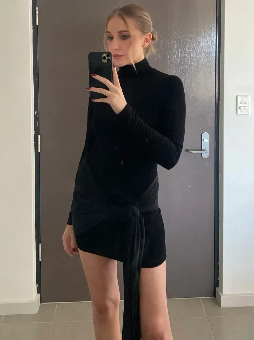 With Harper Lu Textured Wrap Dress AU 8 for rent on The Volte - main image