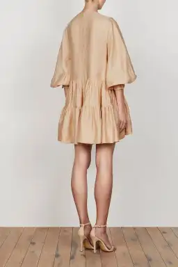 Shona Joy Savoye Linen Tuxedo Shirt Dress Biscuit Size10 for rent on The Volte - image 3