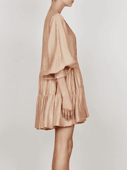 Shona Joy Savoye Linen Tuxedo Shirt Dress Biscuit Size10 for rent on The Volte - image 4