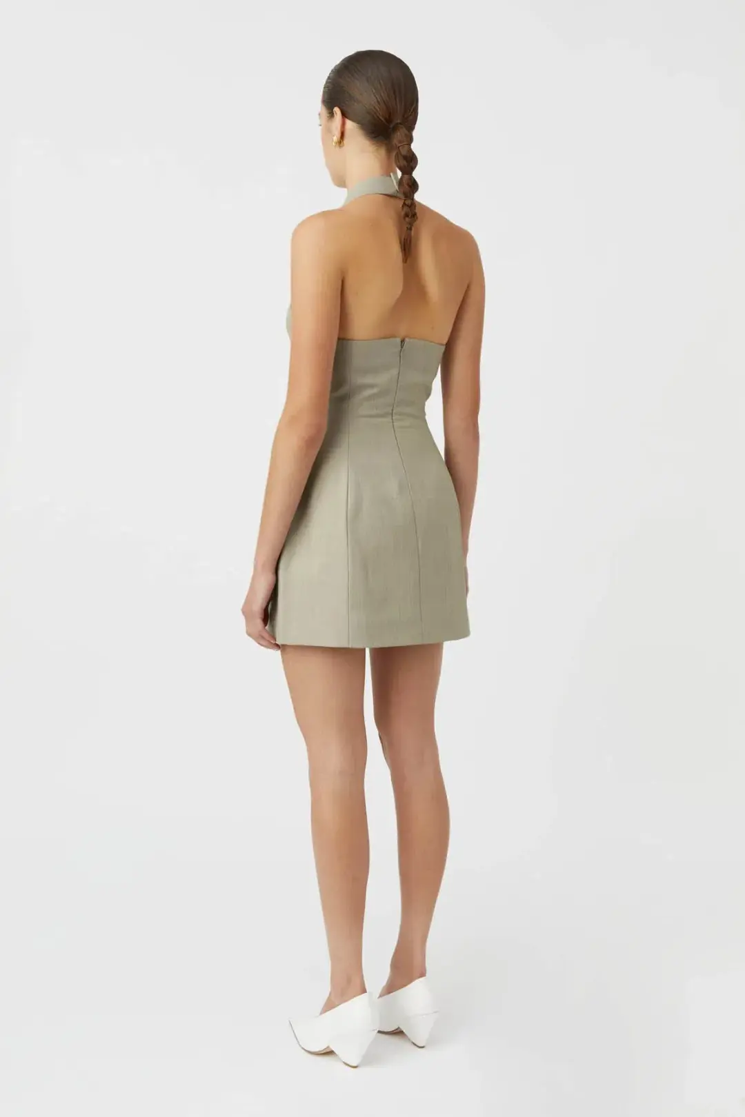 Camilla and Marc Pompidou Mini Dress Olive Marle Size 8 for rent on The Volte - main image