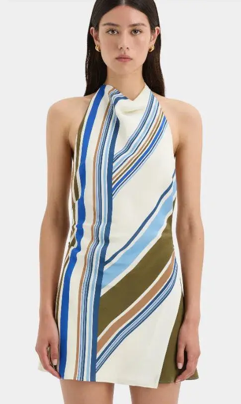 Sir Thistle Halter Mini Dress Blue Baiadera Size AU 10 for rent on The Volte - main image