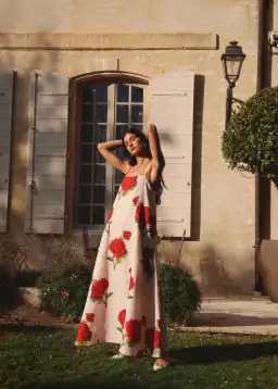 Morton Mac Camilla Dress in Crimson Ivy Maxi Dress Floral Size 8