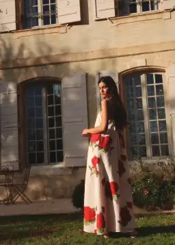 Morton Mac Camilla Dress in Crimson Ivy Maxi Dress Floral Size 8