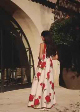 Morton Mac Camilla Dress in Crimson Ivy Maxi Dress Floral Size 8