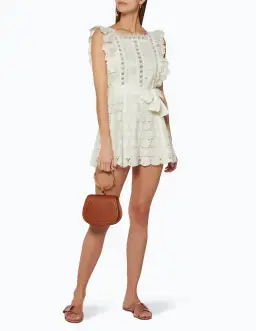 Zimmermann Kali Daisy Playsuit Ivory Size 1 / AU 8 for rent on The Volte - image 1