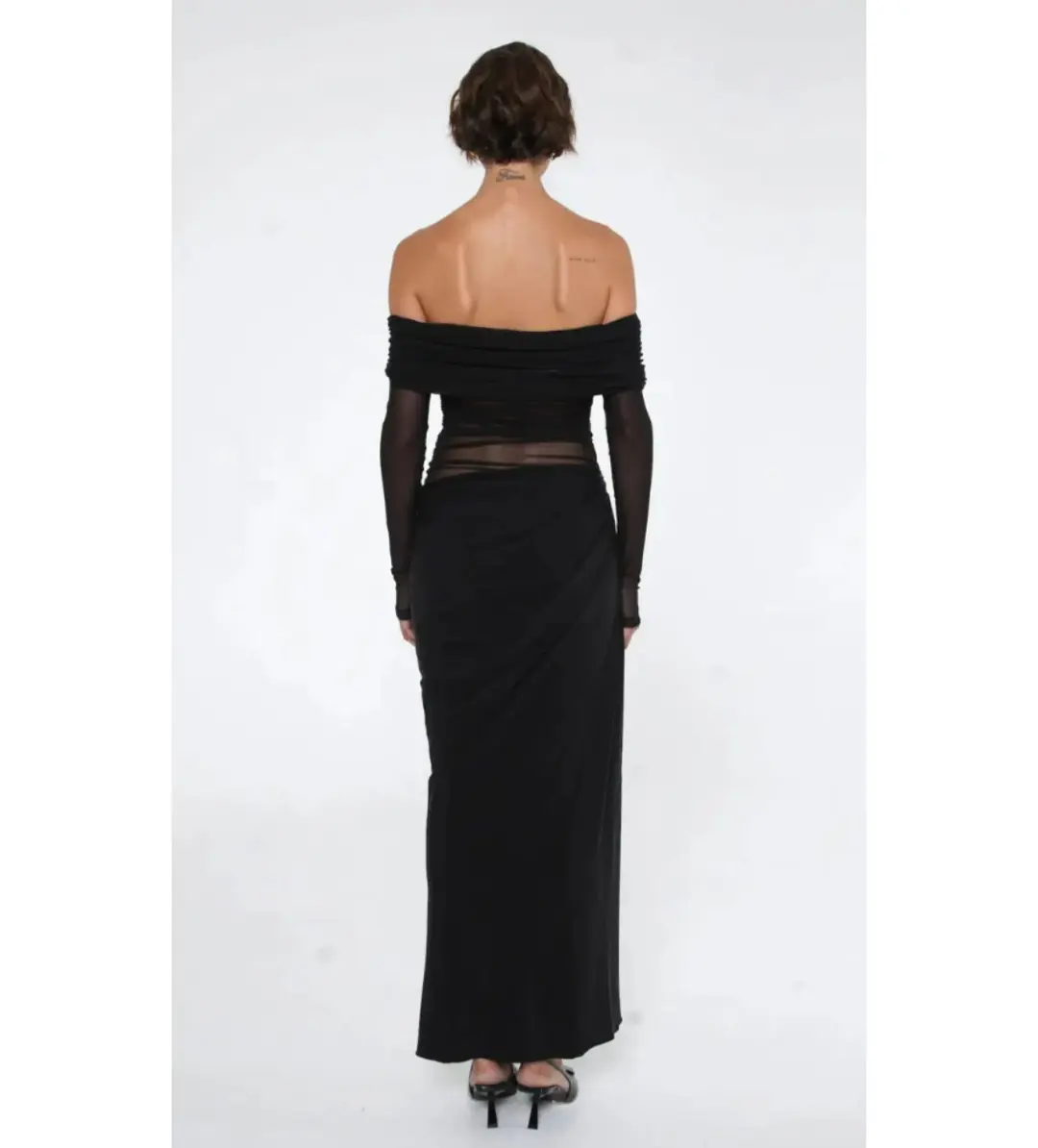 Benni Yasmin Off-Shoulder Maxi Dress Black Size AU 10 for rent on The Volte - main image