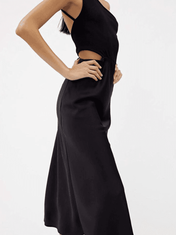 Christopher Esber Carmen Rib Bias Dress Black Size 6 for rent on The Volte - main image