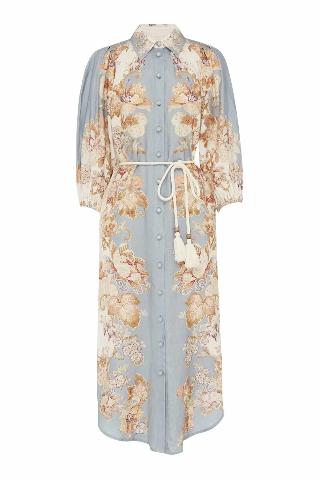 Alemais Blythe Midi Shirtdress Sky Blue Size AU 6 for rent on The Volte - main image