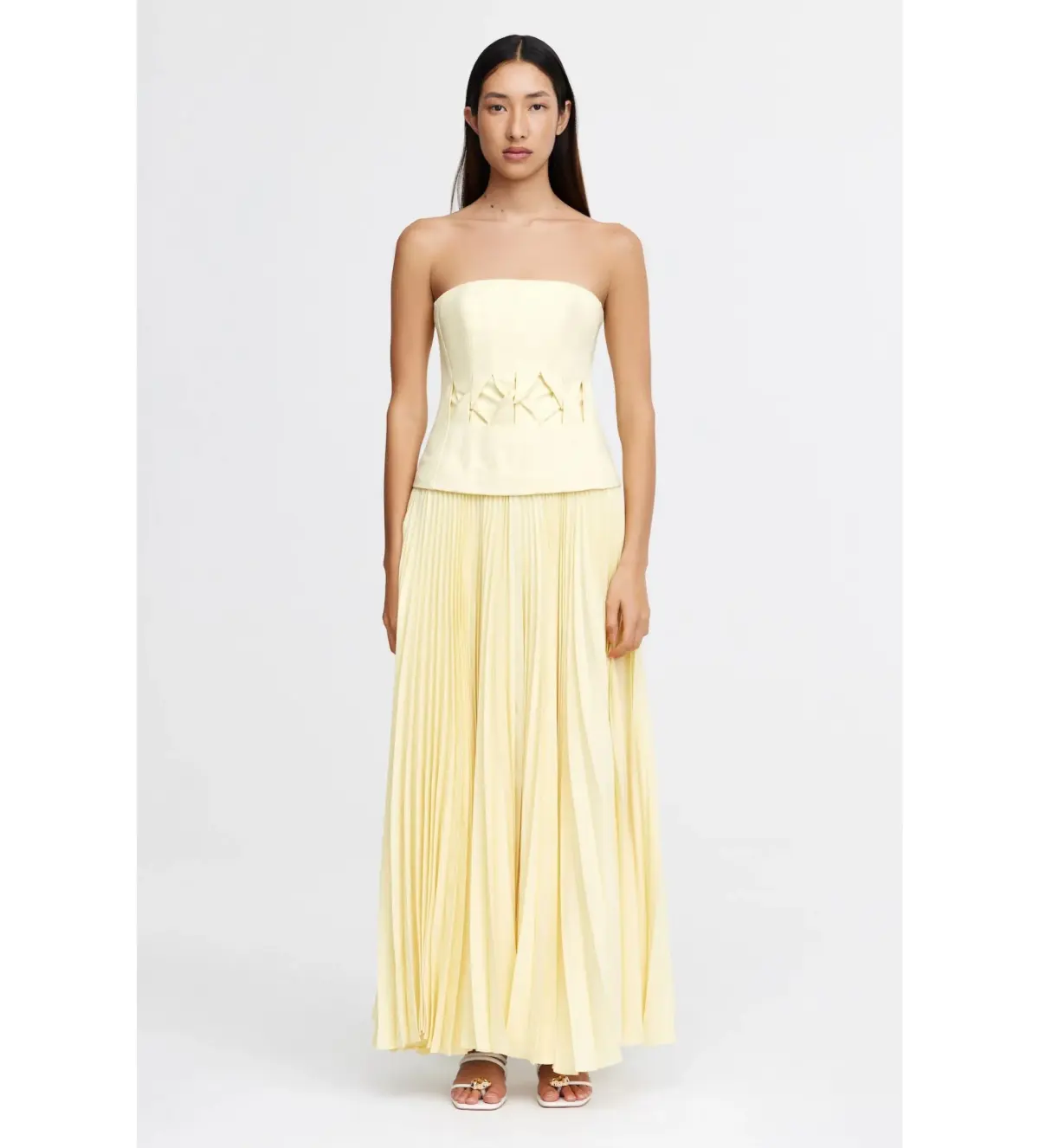 Acler Newbewick Maxi Dress Lemon Sorbet Size AU 8 - Image 1