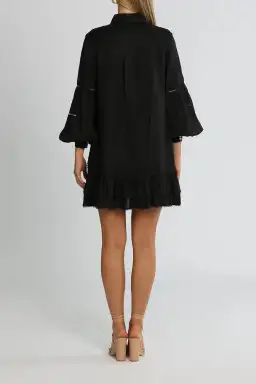 Aje Lotus Shirt Dress Mini Black Size AU 4 for rent on The Volte - image 3