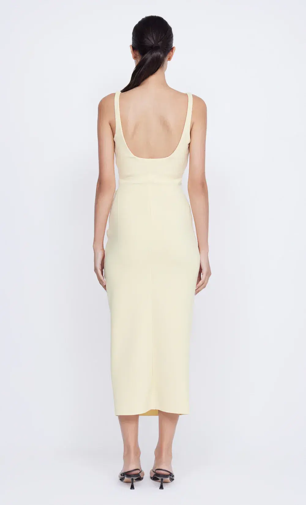 Bec & Bridge Karina Tuck Midi Dress Butter Yellow Size 6 for rent on The Volte - main image