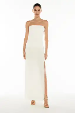 Manning Cartell Double Time Pleat Strapless Maxi White Size 6