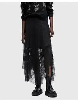 Allsaints Josie Lace Skirt Black Size 10 for rent on The Volte - image 1