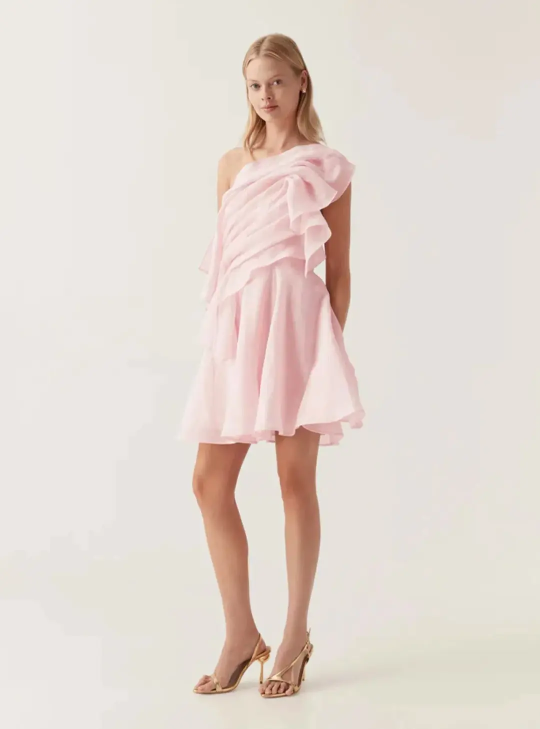 AJE Genesis Mini Dress Soft Pink Size AU 10 for rent on The Volte - main image