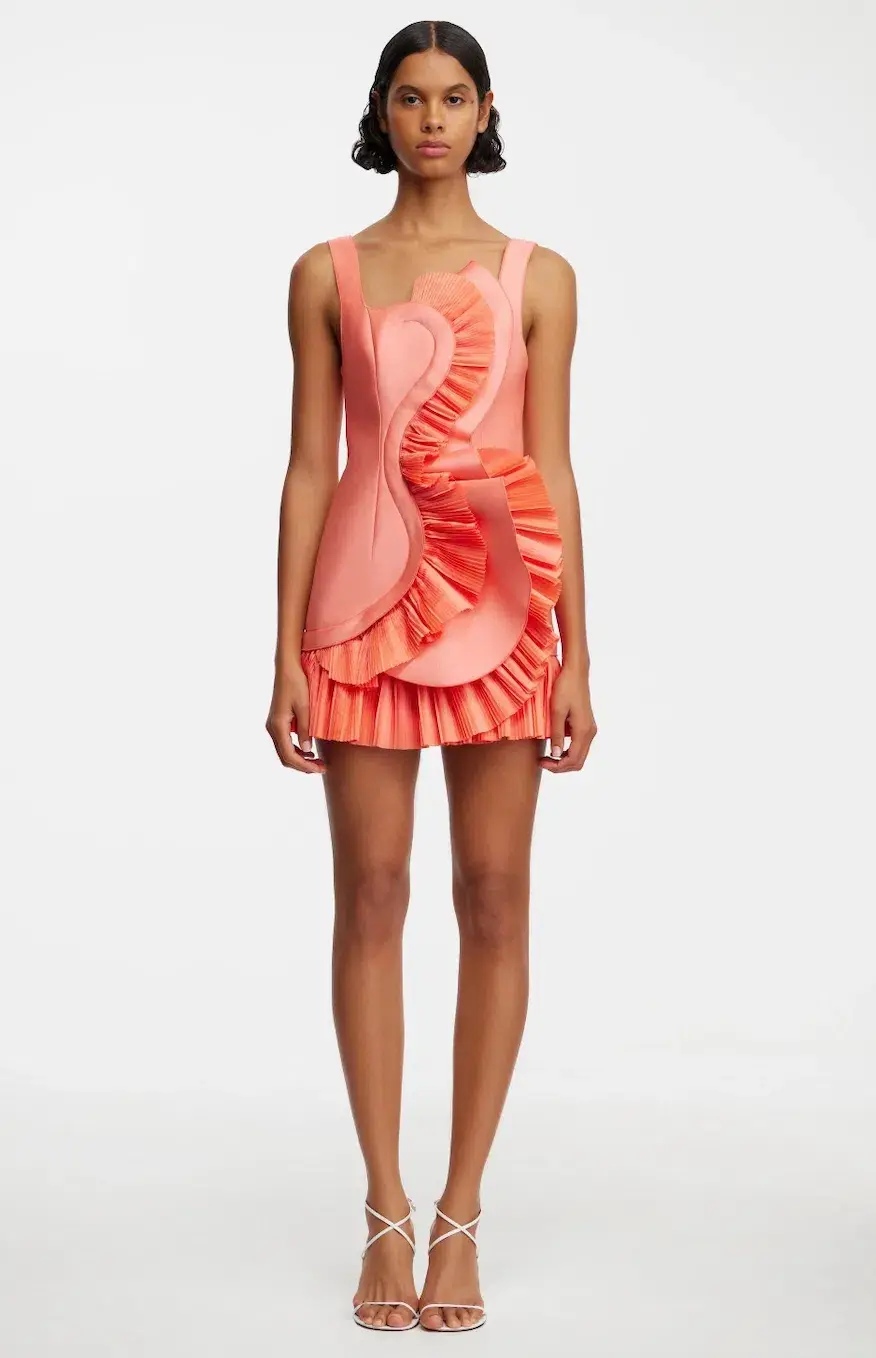 Acler Etherley Mini Dress Hibiscus Pink Size AU 8 for rent on The Volte - main image
