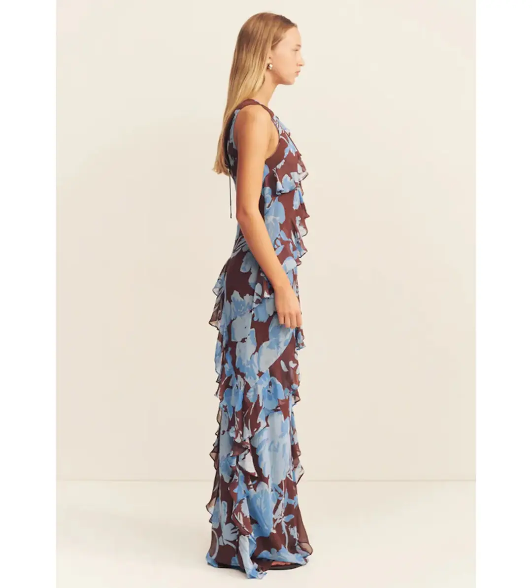 Shona Joy Olson Ruffle Maxi Dress Arcadian Floral Size 10 for rent on The Volte - main image