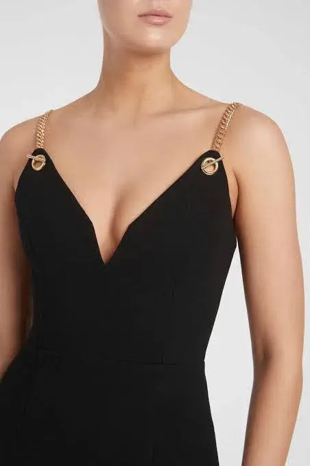 Rebecca Vallance Iman V Wire Mini Dress Black Size 4 for rent on The Volte - main image