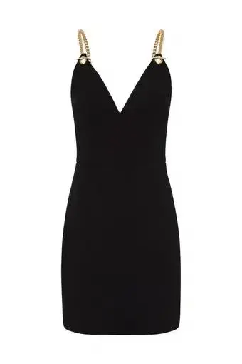 Rebecca Vallance Iman V Wire Mini Dress Black Size 4 for rent on The Volte - main image