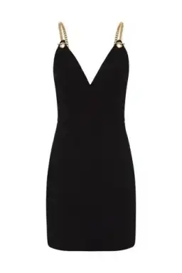 Rebecca Vallance Iman V Wire Mini Dress Black Size 4 for rent on The Volte - image 5