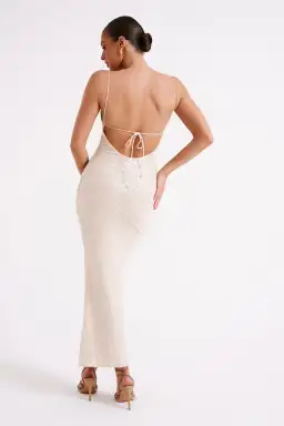 Meshki Brianna Sequin Maxi Dress Cream Size 8 for rent on The Volte - image 6