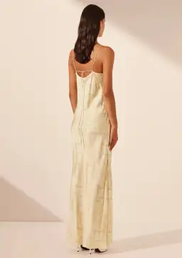 Shona Joy Plunged Slip Tie Maxi Dress Medina Print Size 4 for rent on The Volte - image 5