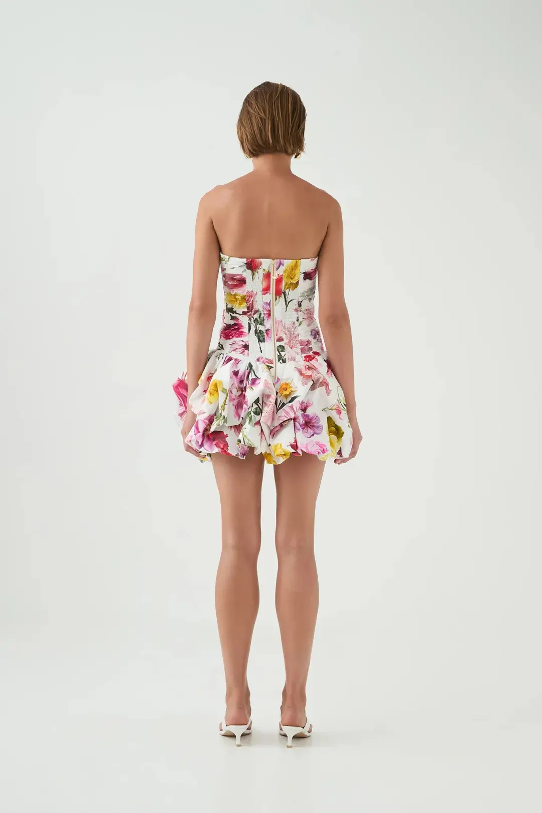 AJE Violette Bubble Hem Mini Dress Floral Size AU 8 for rent on The Volte - main image