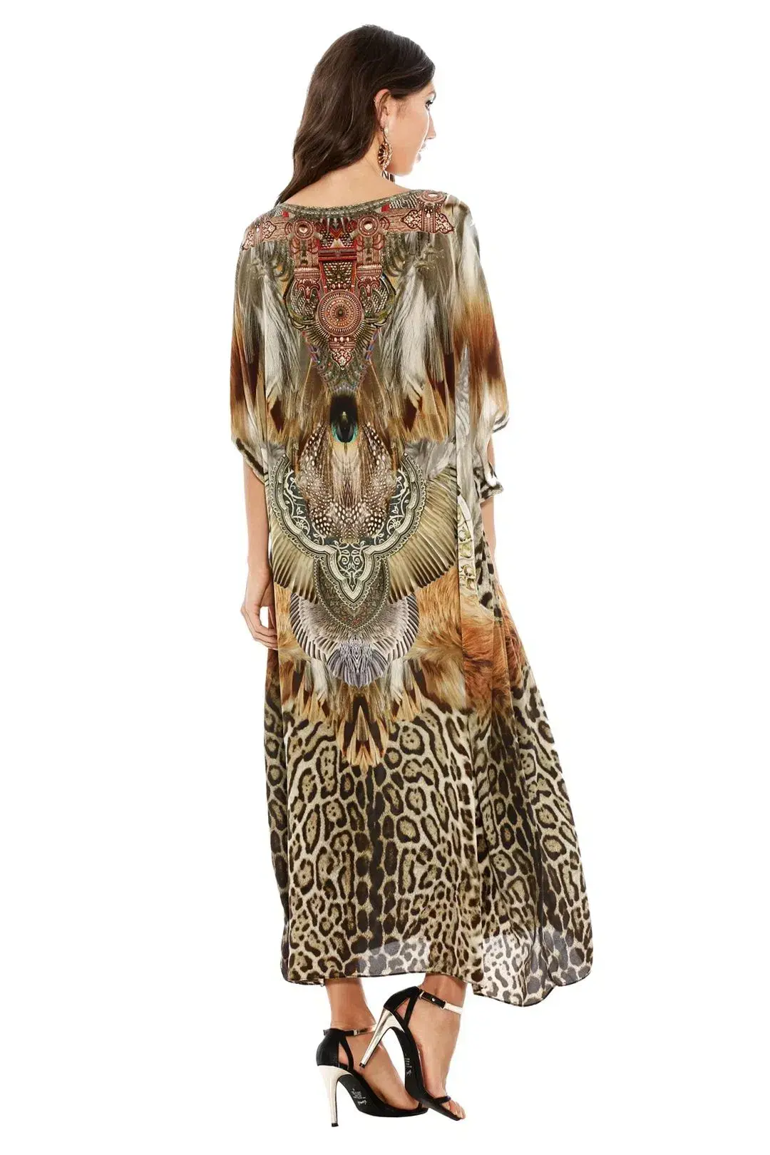 Camilla El Salvaje Round Neck Kaftan Maxi Multi One Size for rent on The Volte - main image