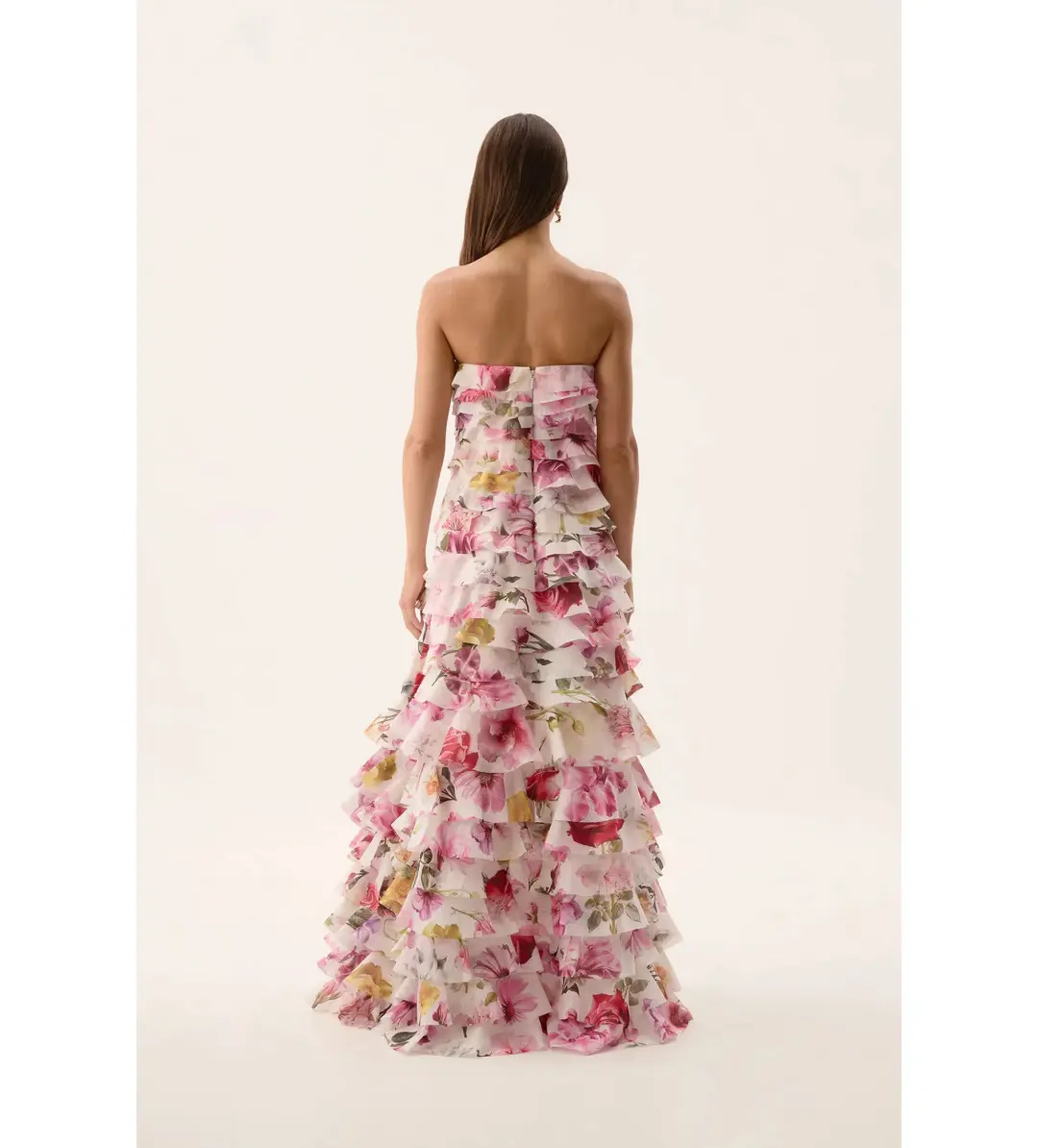 Aje Fleur Pleated Gown in Collage Floral Size AU 8 for rent on The Volte - main image