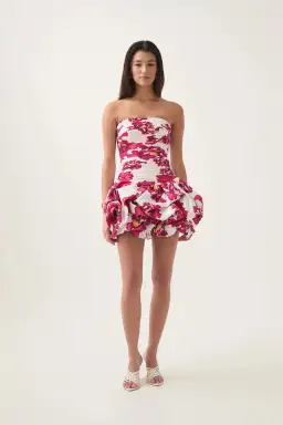 AJE Violette Bubble Hem Mini Dress Boldly Bloom Size AU 8 for rent on The Volte - image 1