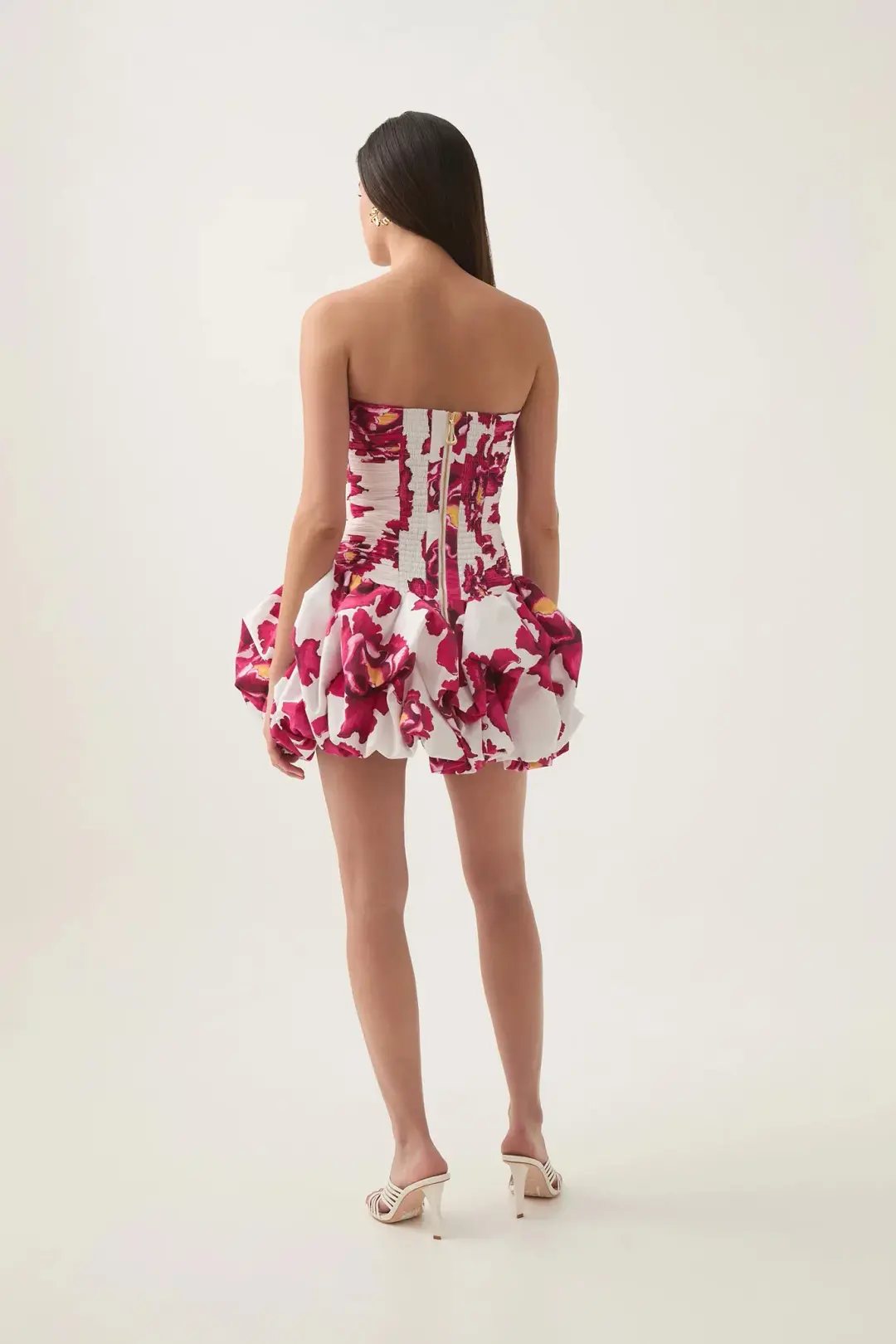 AJE Violette Bubble Hem Mini Dress Boldly Bloom Size AU 8 for rent on The Volte - main image