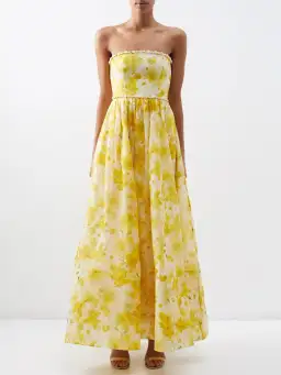 Zimmermann Wonderland Strapless Maxi Dress Daffodil Floral Print Size 0 / AU 8 for rent on The Volte - image 2