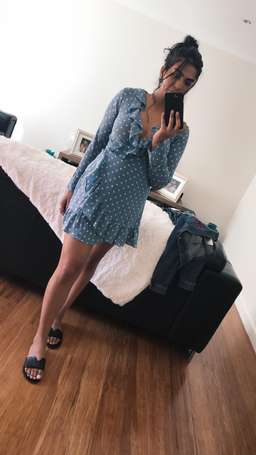 Realisation Par: The Alexander in Dusty Blue Spots . Size 10 (M)