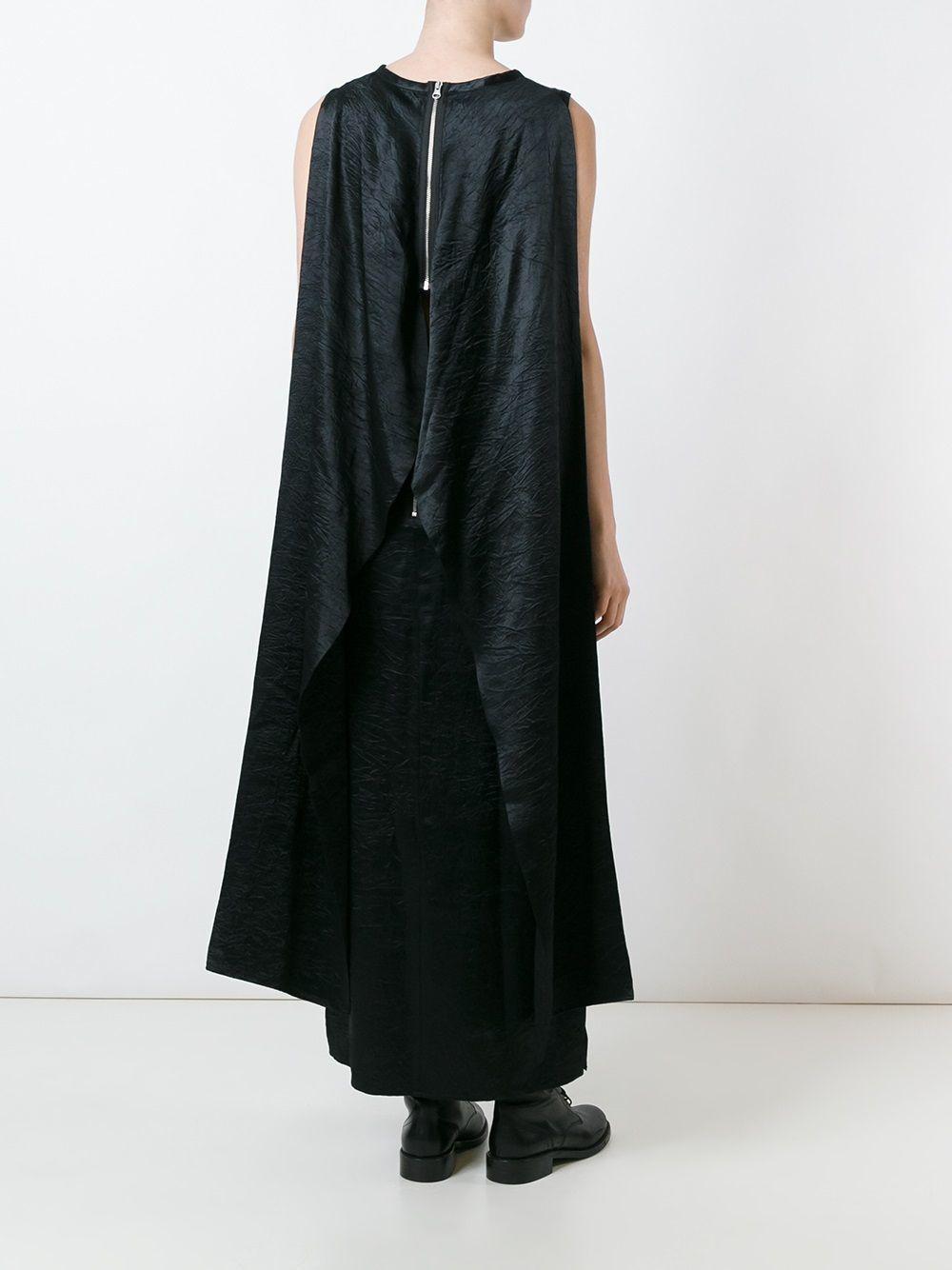 McQ Alexander McQueen Black Maxi Cape Dress size 8 for rent on The Volte - main image