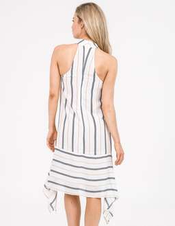 Shona Joy High Neck Handkerchief Dress Navy Gold Stripe Size 8 for rent on The Volte - image 3