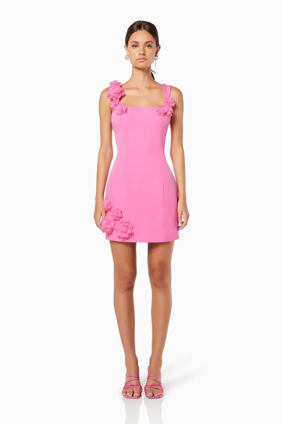 Elliatt Trompe 3D Floral Mini Dress Pink Size 12 for rent on The Volte - main image