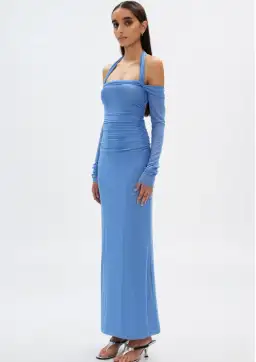 Misha Sonet Mesh Dress Cornflower Blue Maxi Size 10 for rent on The Volte - image 2