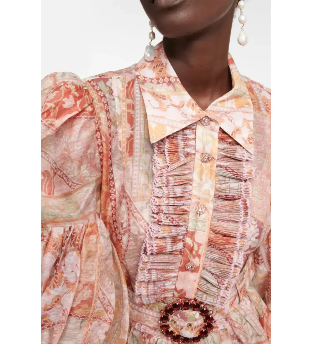 Zimmermann Kaleidoscope Tuxedo Frill Mini Dress Size 0 / AU 8 for rent on The Volte - main image