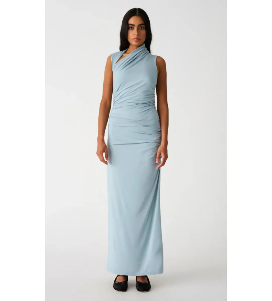 Misha Albie Jersey Maxi Dress Seafoam Blue Size 8 for rent on The Volte - main image