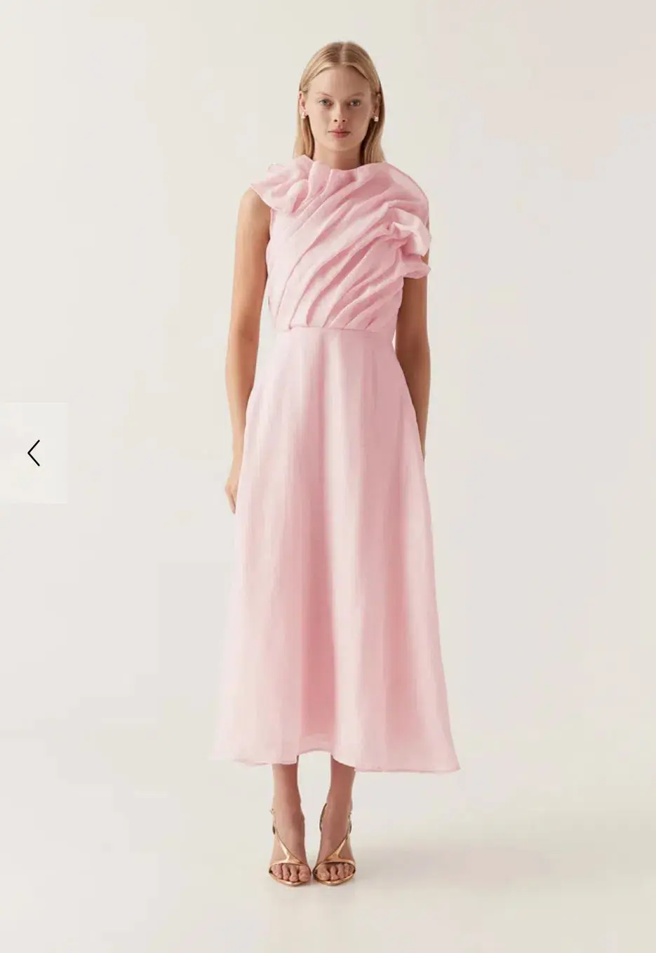 Aje Genesis Midi Dress Pink Size 6 for rent on The Volte - main image