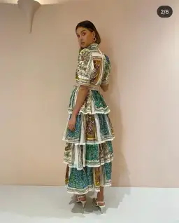 Alemais Delphine Tiered Midi Dress Multi Size 6 for rent on The Volte - image 3