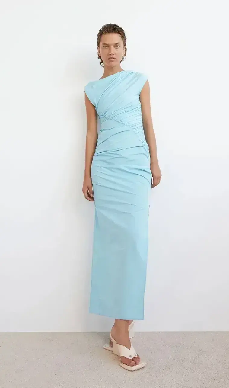 Paris Georgia Kaya MIdi Dress Iris Blue Size 12 for rent on The Volte - main image
